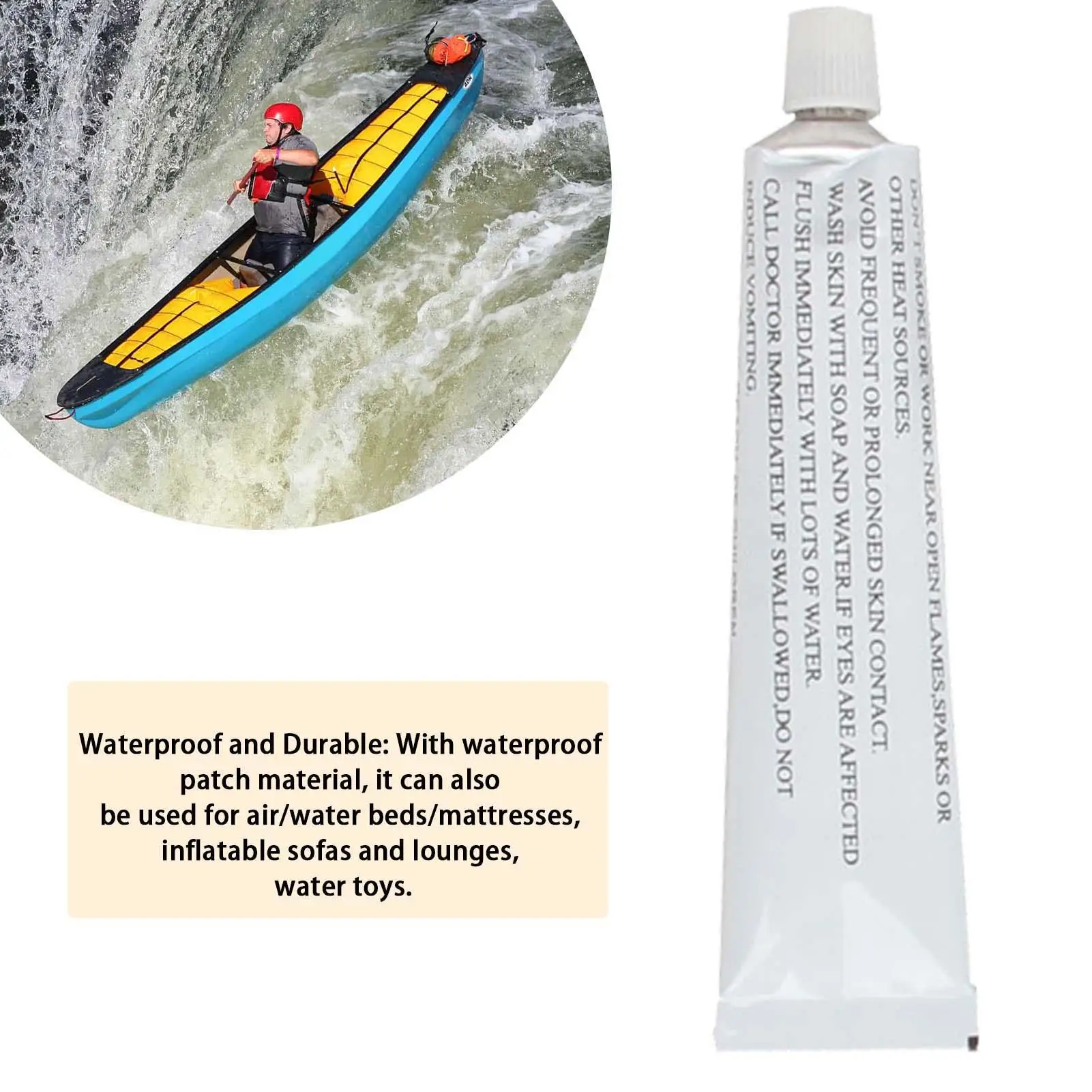 

30ml PVC Inflatable Boat Repair Glue Inflatable Boat Adhesive Repair Supplies Suitable for Paddle Boats, Kayaks and Water Beds