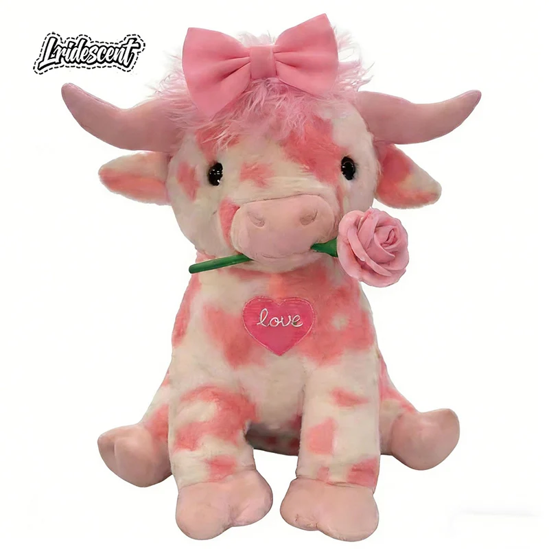 

Cute Pink Highland Cow Plush Doll Stuffed Toy Kawaii Soft Doll Valentine's Day Gift for Girls Home Decor