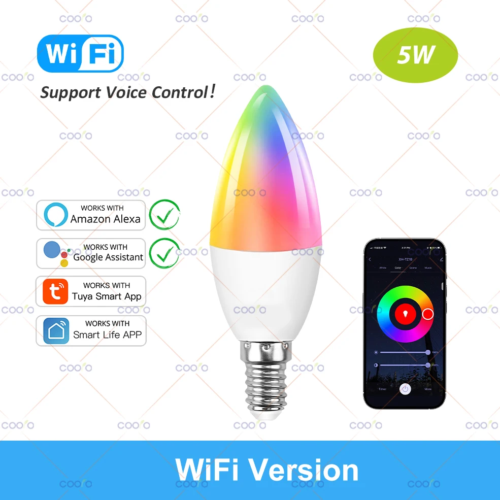 Tuya Smart WiFi ZigBee Bluetooth LED-Glühbirnen 220V 110V E27 GU10 E14 RGB Dimmbare LED-Lampe Funktioniert mit Smart Life Alexa Google