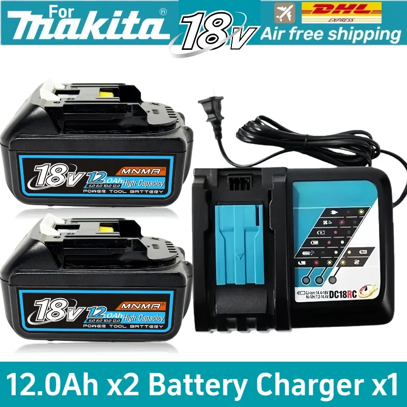 

MAX For Makita Lithium ion Rechargeable Battery 18V 12.0Ah,for Electric tool DDF487 DTW700 DTW285 DTD173,replace BL1850B BL1860B