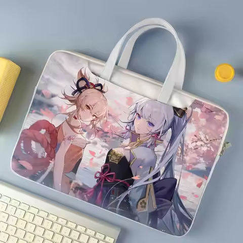 Anime Custom Handbag Genshin Impact Hu Tao Cute Girl Design Laptop Bag Game For Acer Dell Case Vintage Shockproof 13 15.6 Pouch
