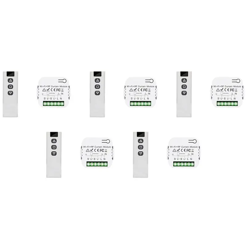 LLCS-5X Tuya Smart Life Wifi 433Mhz Blind Curtain Switch With RF Remote For Electric Roller Shutter Control, 1RC 1RE