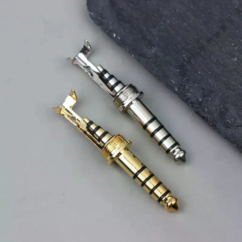 4.4MM 5Pole Copper Rhodium Plated HIFI Balanced Audio Plug with Clip for Professional Stage Equipment