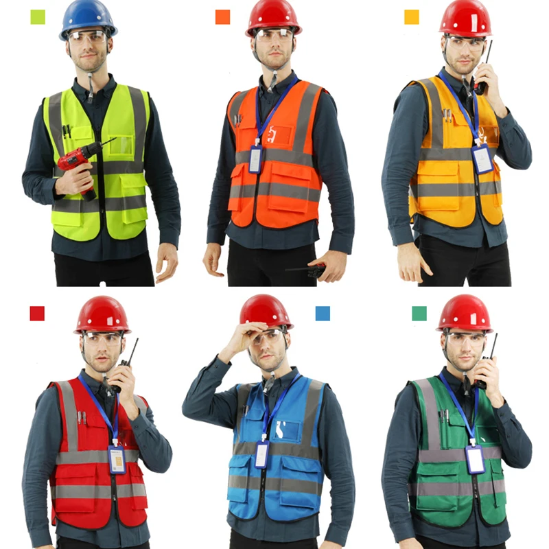 Mesh Safety Vest High Visibility Reflective Vest with Pockets and Zipper Meets ANSI/ISEA Standards