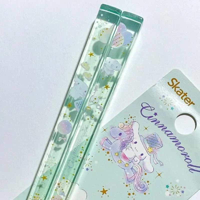 Sanrio Cinnamoroll Chopsticks Transparent Acrylic Cute Animation Reusable My Melody Chopsticks 21cm High-grade Chinese Tableware