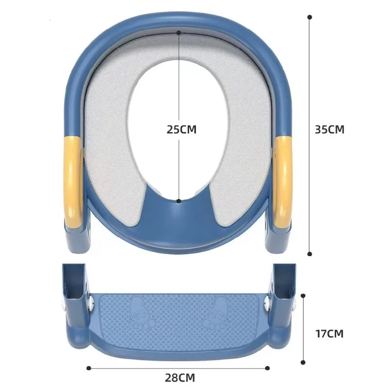

A71Z Kids Toilet Training Seat With Ladder-Adjustable Child Potty Chair Featuring Sturdy Non-Slip Steps And Soft Cushion