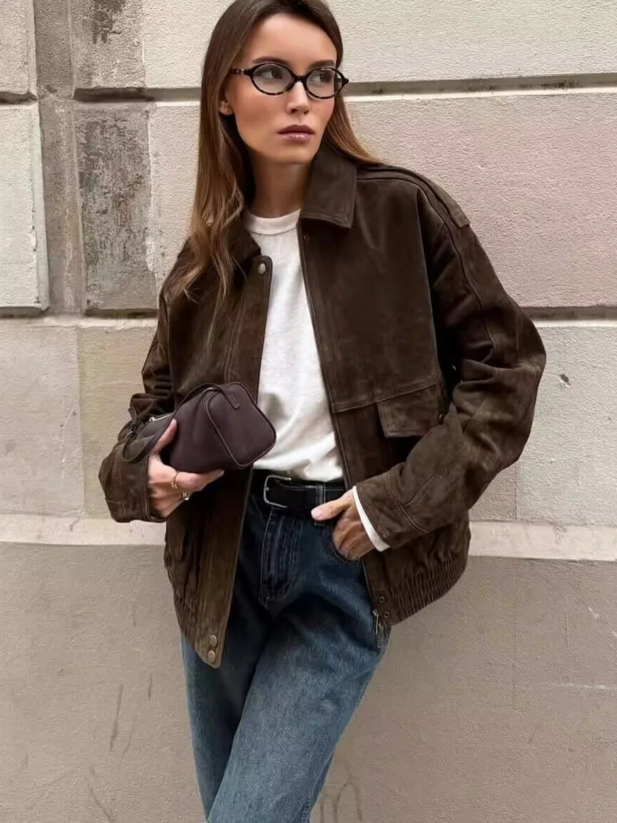 

Куртки-бомберы для женщин Верхняя одежда Замшевая куртка Женская уличная одежда Праздничные женские пальто на молнии Новые пальто и куртки