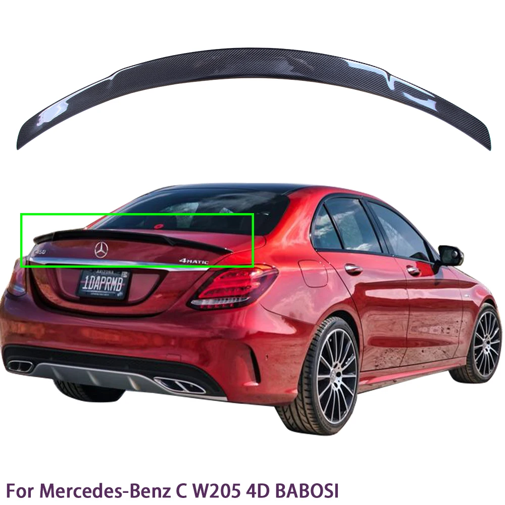 

For Mercedes-Benz C-Class W205 4Door sedan BABOSI Style Carbon Fiber Rear Spoiler Trunk Wing 2013-2022