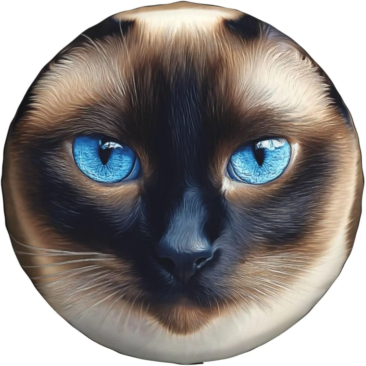 Capa de Pneu com Rosto de Gato Siamês e Olhos Azuis, Protetor de Roda Durável para SUV, Caminhão e Trailer