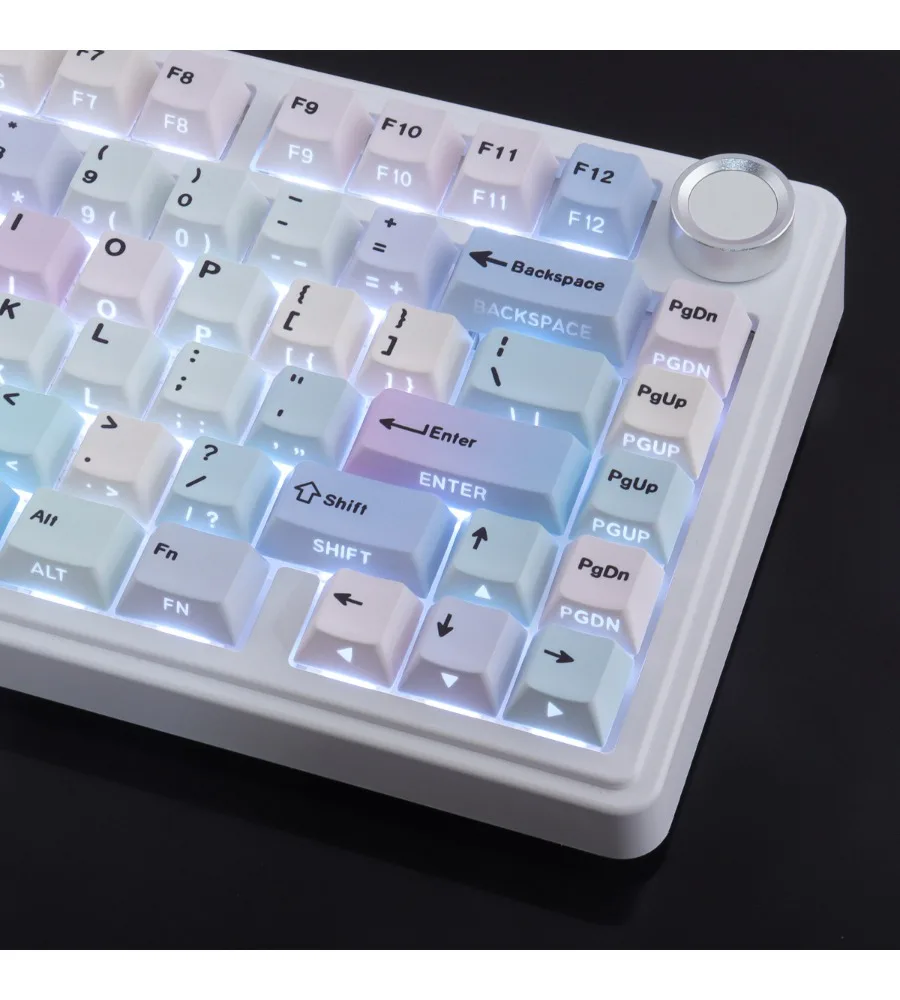 Original height PBT full five-sided sublimation bubble side engraved light-transmitting keycap 133 keys