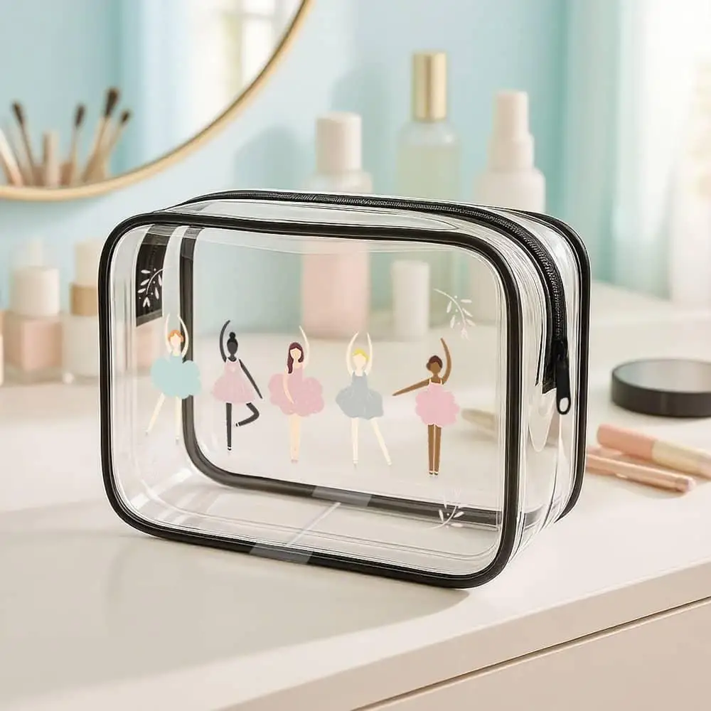Ballerina Cosmetic Bag Adorable Small Makeup Bag for Ballet Dancers Ideal for Dancing Recitals Little Girl Teen Student Birthday