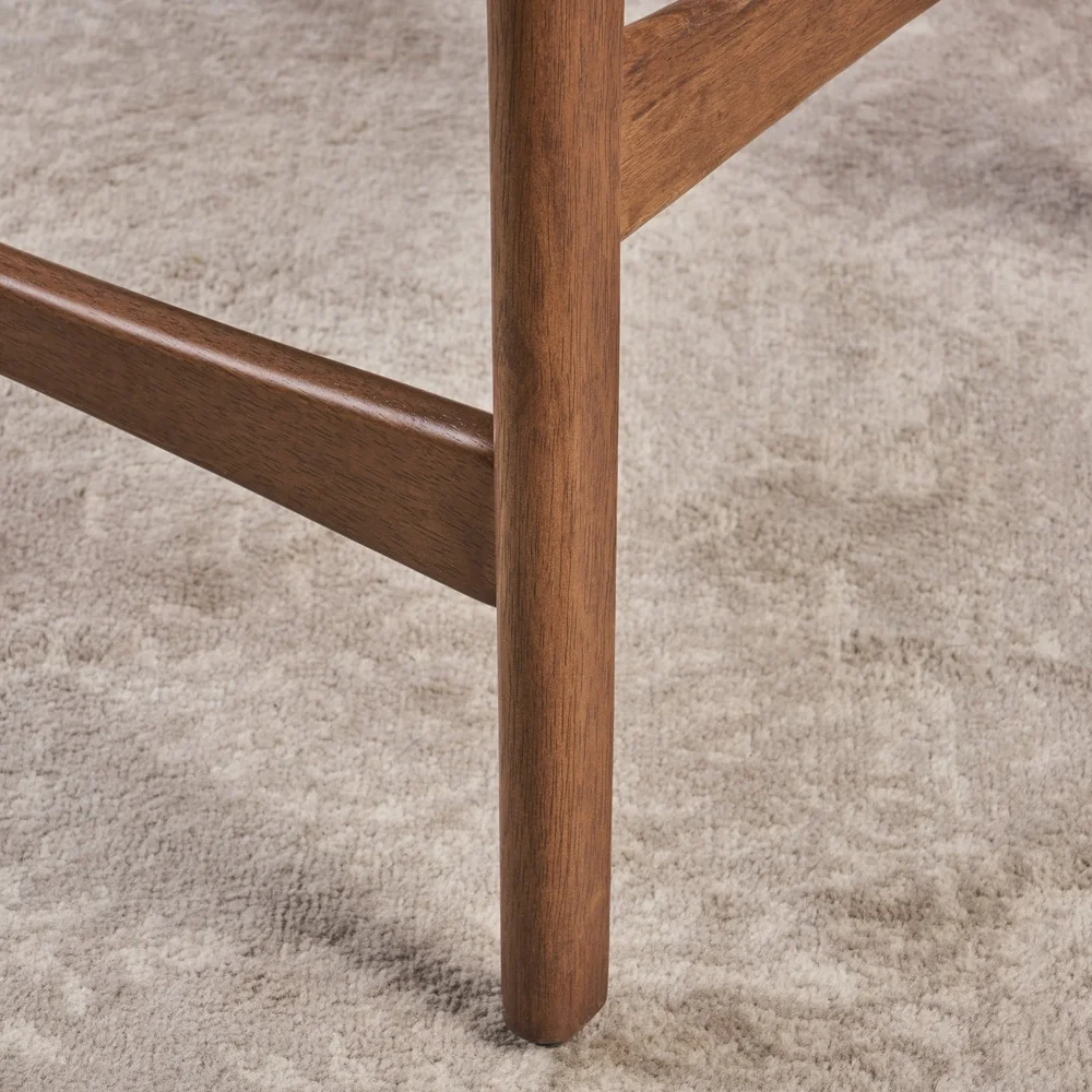 Upholstered Counter Stool Set of 2 Fabric Chairs with Solid Wood Frame Foot Rest Kitchen Dining Living Room