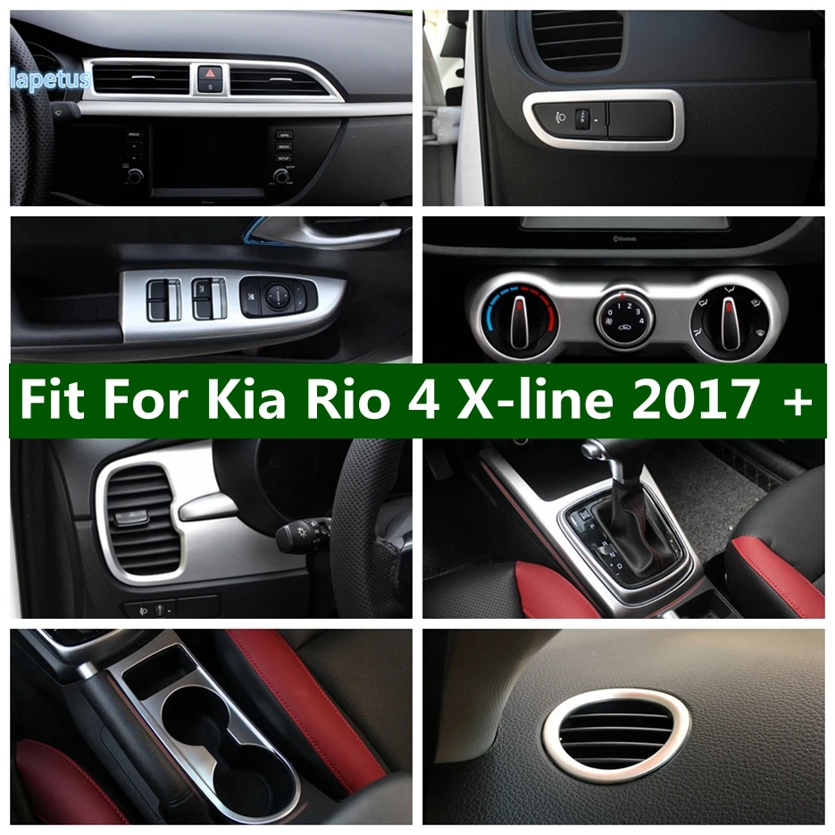 

Water Cup Bottle Holder / Air Conditioner Outlet AC Vent / Light Lamp Control Panel Cover Trim For Kia Rio 4 X-line 2017 - 2020