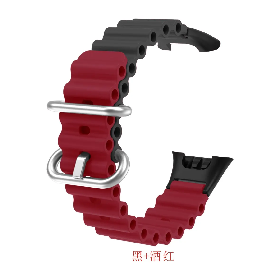 

Ocean Wave Style Silicone Watch Strap For Xiaomi Band 7 Pro Metal Buckle Quick Release Waterproof Sport Smartwatch Band Unisex