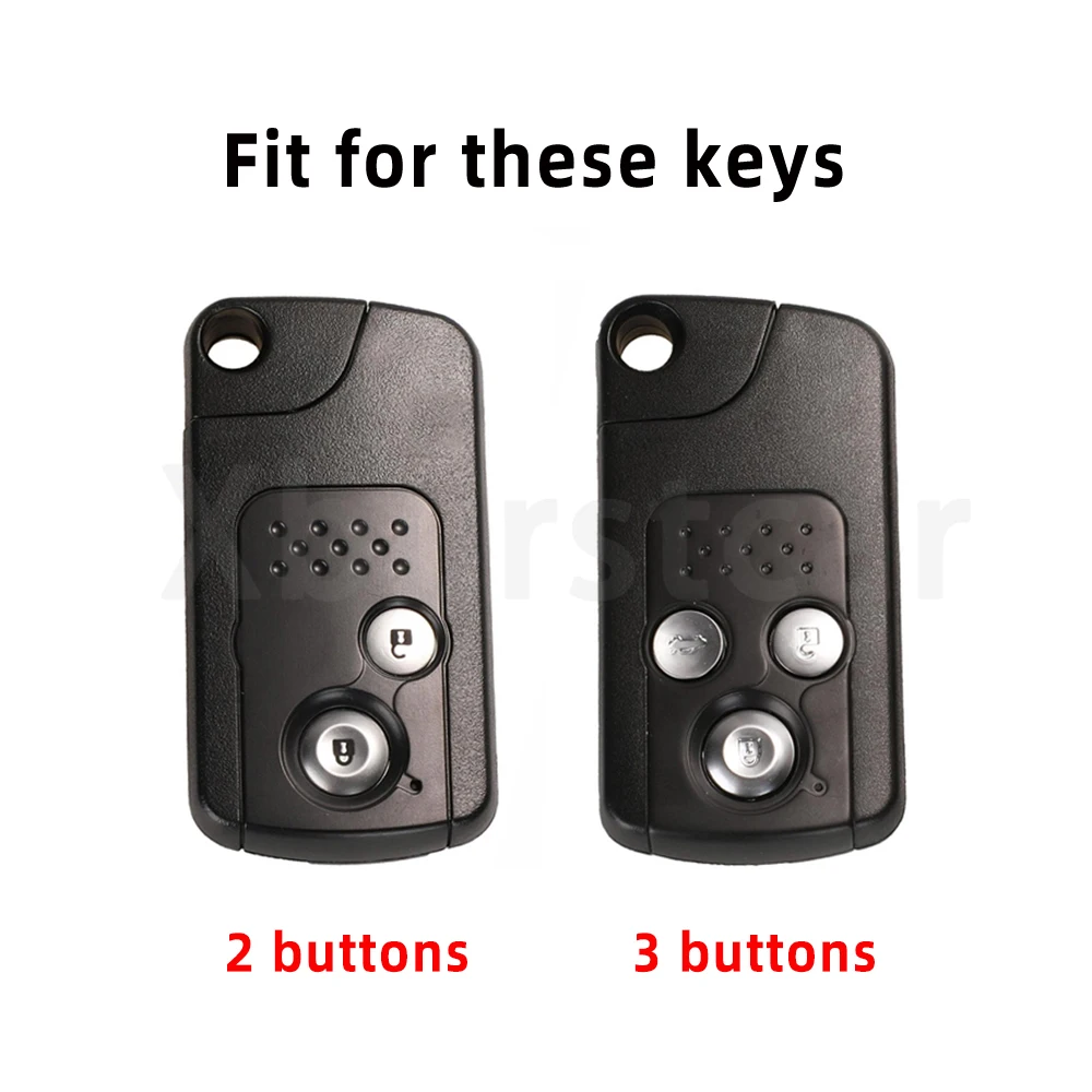 2 3 Buttons Gold Edge TPU Shell Fob Holder Car Key Cover Case for Honda Stepwgn Spada Freed Fit Step Wagon RK C-RZ Elysion