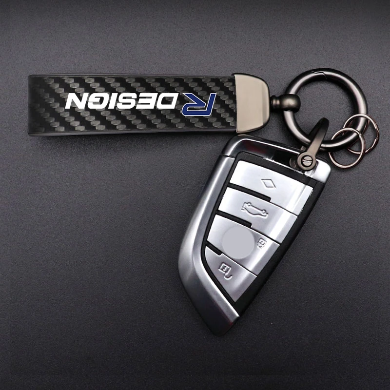 Car Logo Keychain Fiber Leather Alloy For Volvo V60 V40 XC90 S60 C30 XC60 V50 V70 S90 Olestar AWD XC40 S80 T6 V90