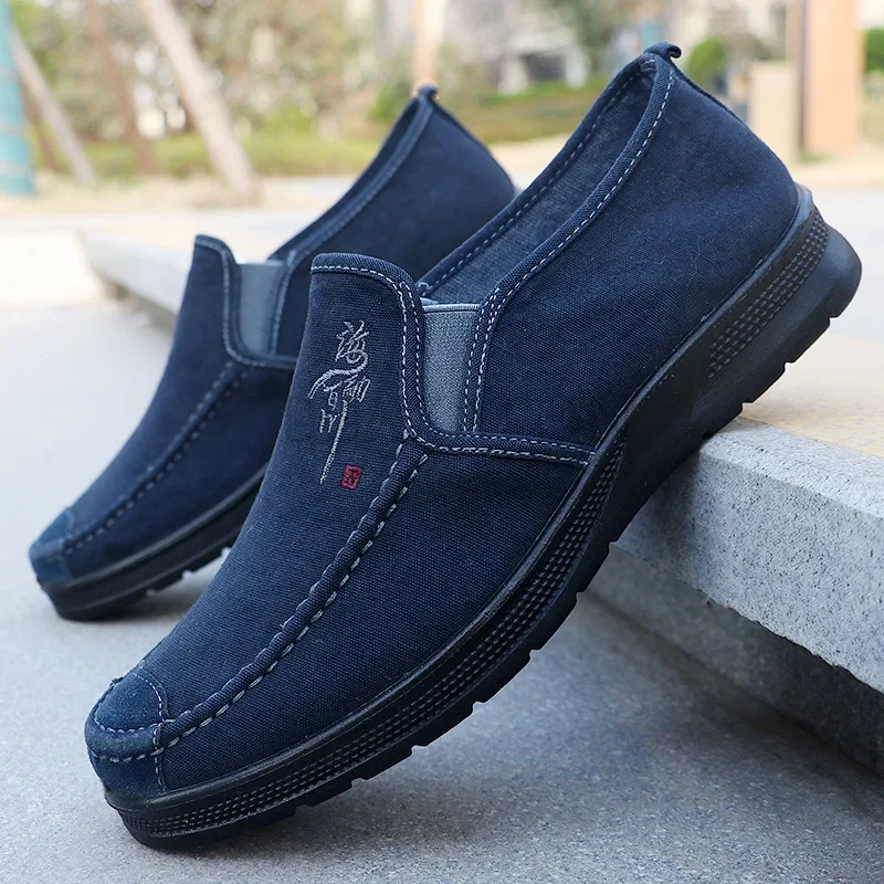 Denim Men Canvas Shoes Slip on Sneakers for Men Summer New Outdoor Driving Moccasins Fashion Retro Loafers for Men