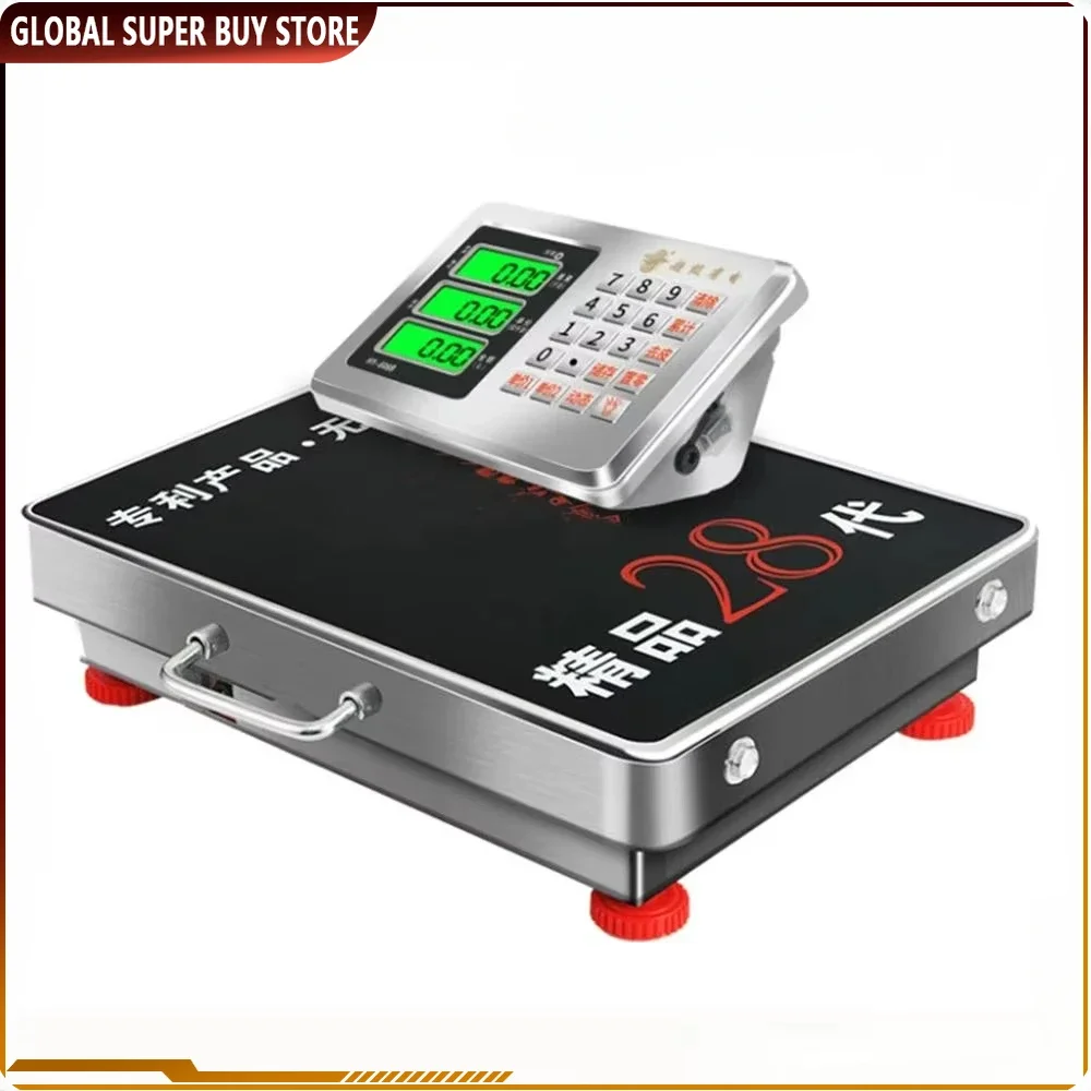 300KG/200KG Digital Wireless Scale Commercial Stainless Steel Separation Platform Floor Scale with Portable Handle