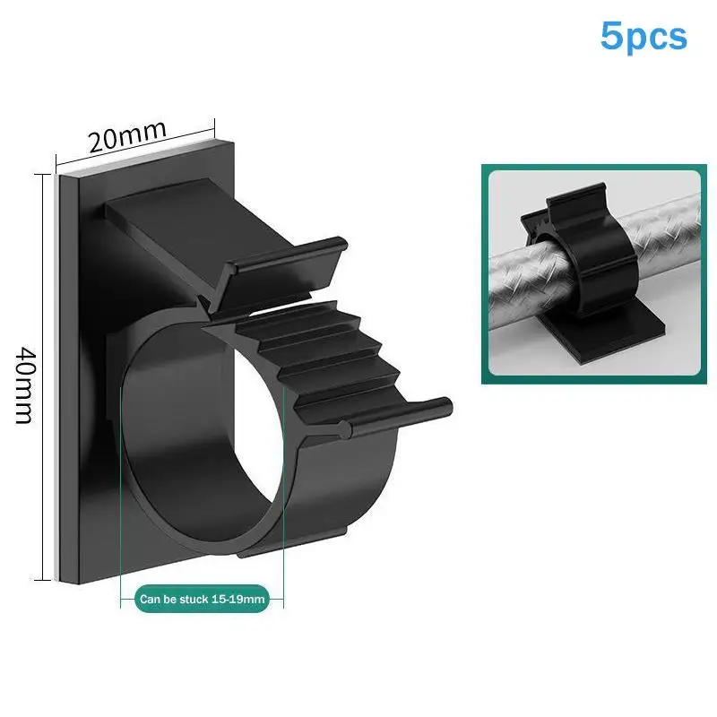 Cable Clips 5 Pcs Adjustable Self-Adhesive Organizer Wire Ties Mounts Hook Curtain Rod Brackets Nail-Free Holder