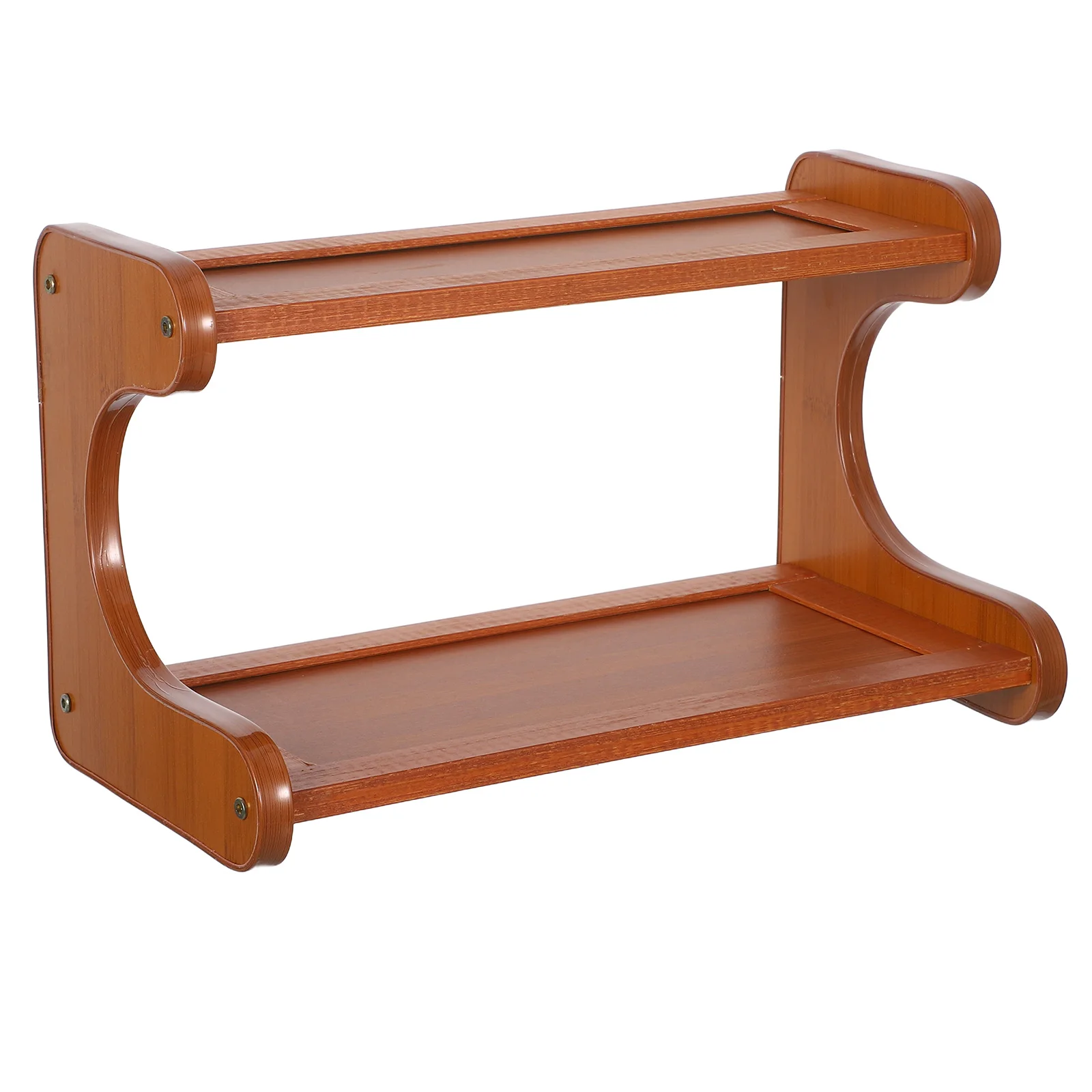 

Shelf Storage Shelves Wood Display Rack Counter Light Brown Bamboo Fiber Desktop Organizer