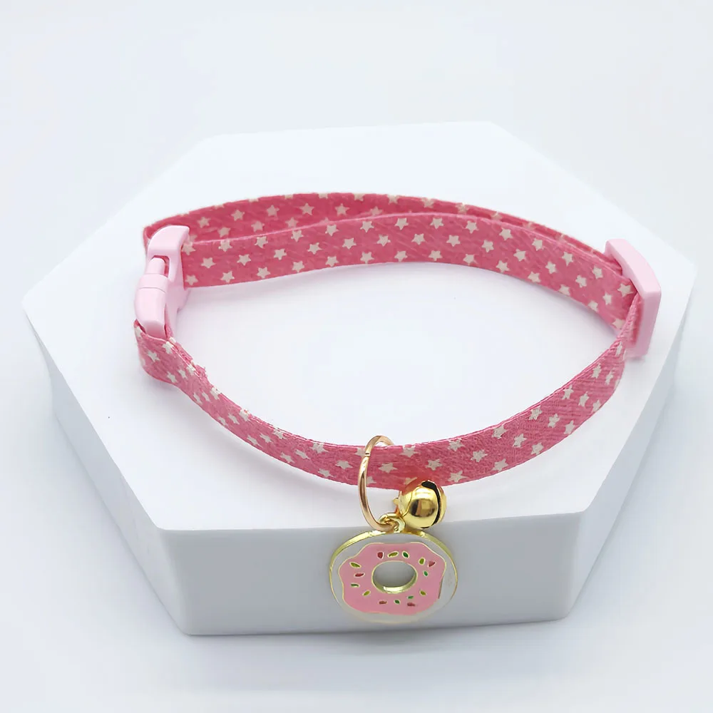 New Adjustable Pet Collar With Bell Small Dog Necklace With Cute Pendant Cat Grooming Neck Accessories Puppy Supplies