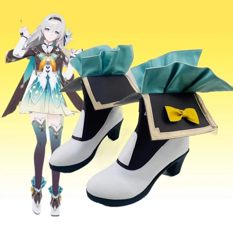 

Firefly Cosplay Shoes Game Honkai Star Rail Boots PU Leather Role Play Boots Support Customization