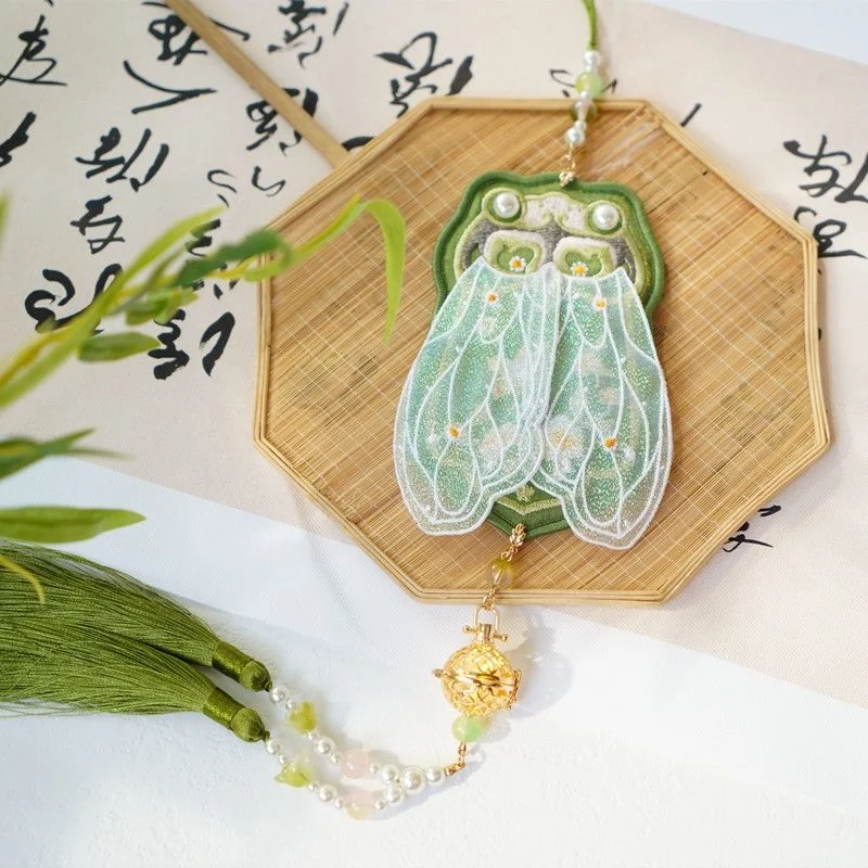 Summer Cicada Diy Embroidery Peace  Cross-stitch Needlework Knitting Sachet Accessories Crafts for Adults Pouch Jewelry Pendant