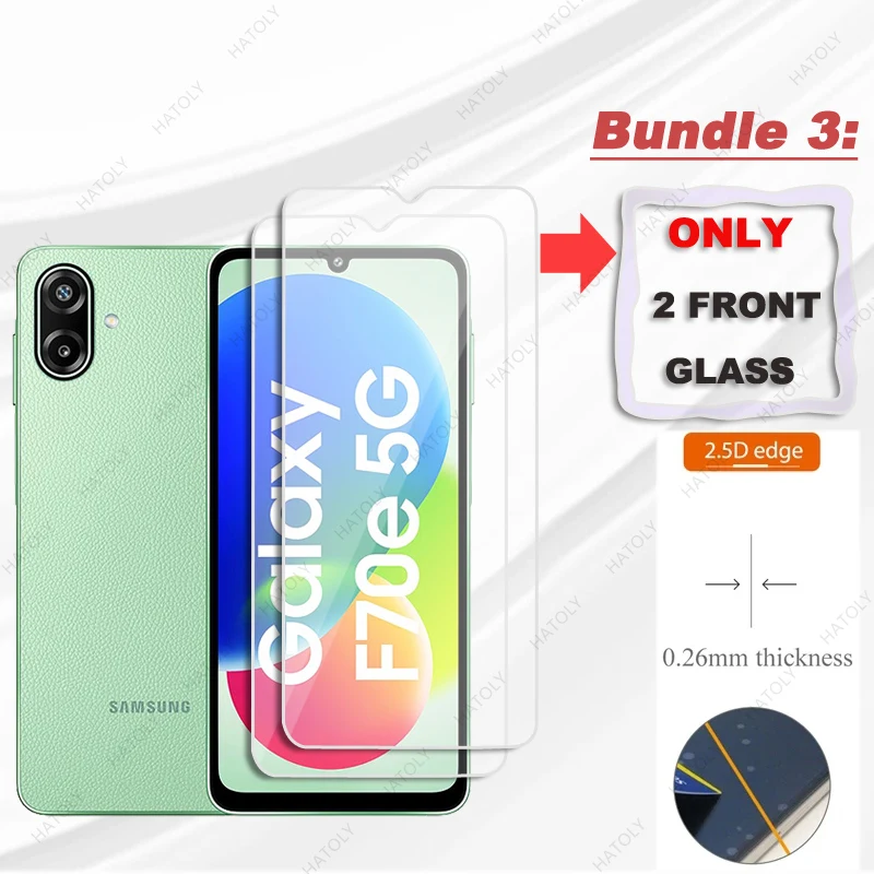 For Samsung Galaxy F70e Glass HD Clear Protective Film For Samsung Galaxy F70e 5G Film Screen Protector Camera Lens Protector