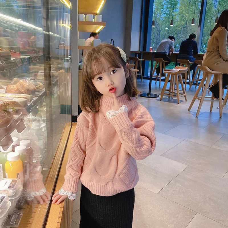 Girls Sweater Wool Coat Kids Tops Knitting 2024 Scoop Thicken Warm Winter Autumn Pullover Christmas Gift Sport Children's Clothi