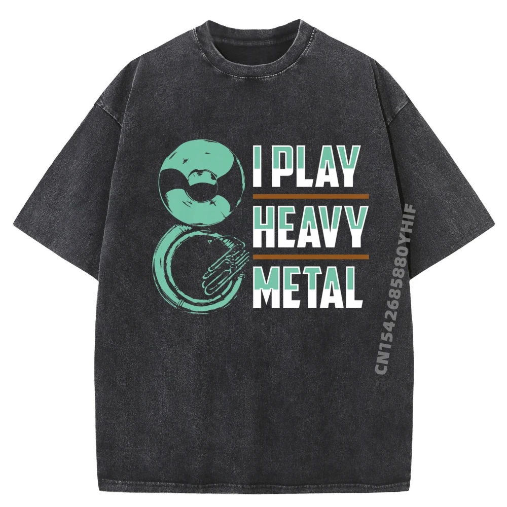 

I Play Sousaphone Tuba Instrument Men Clothes Limited Time Special Men's Clothing Deals Washed Camisa Japan Style