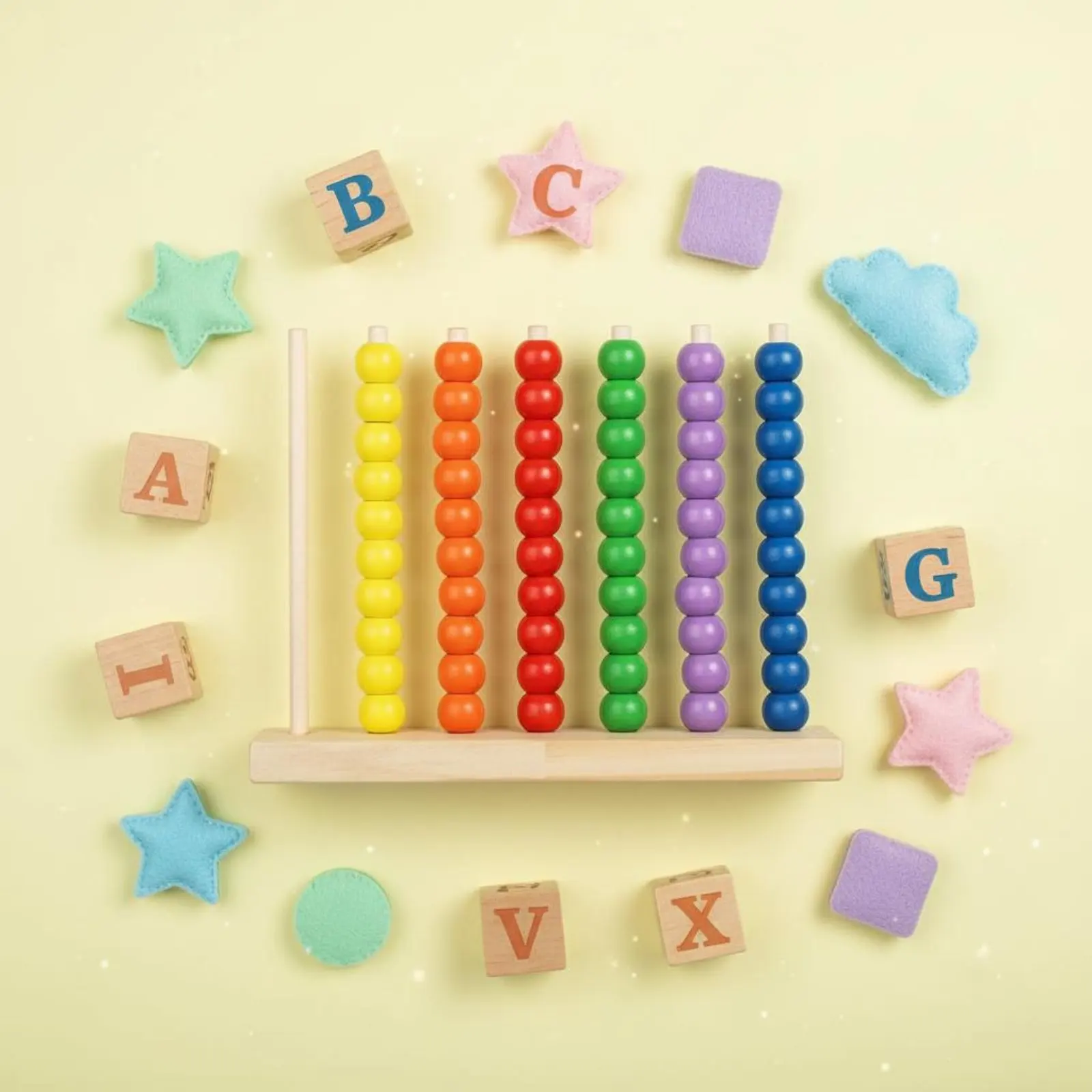 

Wooden Bead Stacking Toy Develops Hand-Vision Coordination Wooden Bead Board Game Color Sorting Toy Fine Movement Skills