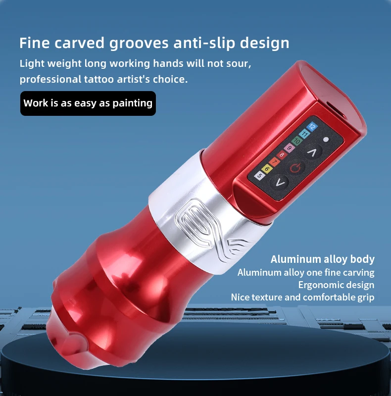 FK MAX آلة الوشم اللاسلكية القلم الروتاري بطارية لاسلكية القلم المحمولة الطاقة حزمة 1500mAh LED شاشة ديجيتال الوشم بندقية #1