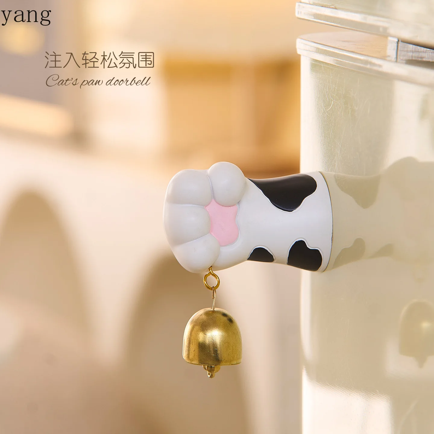 LMM creative cute cow cat claw doorbell entrance door entrance living room good things hanging door ornament