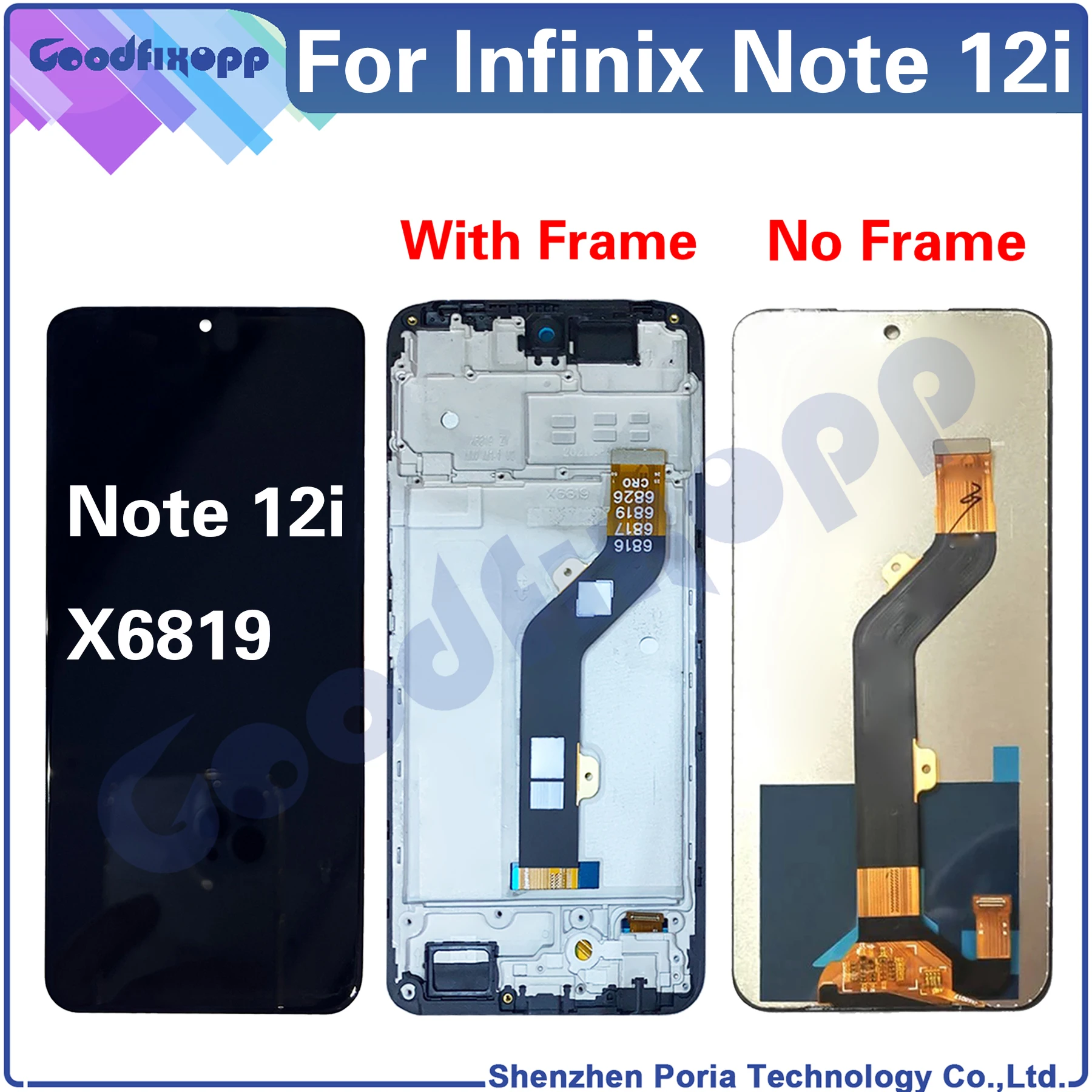 For Infinix Note 12i X6819 Note12i LCD Display Touch Screen Digitizer Assembly Repair Parts Replacement