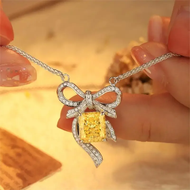 RUIF-Collier de mariage en argent S925 jaune et rose pour femme, coupe glacée, contre-indiqué, nouveaux bijoux fantaisie, élégant, 2024