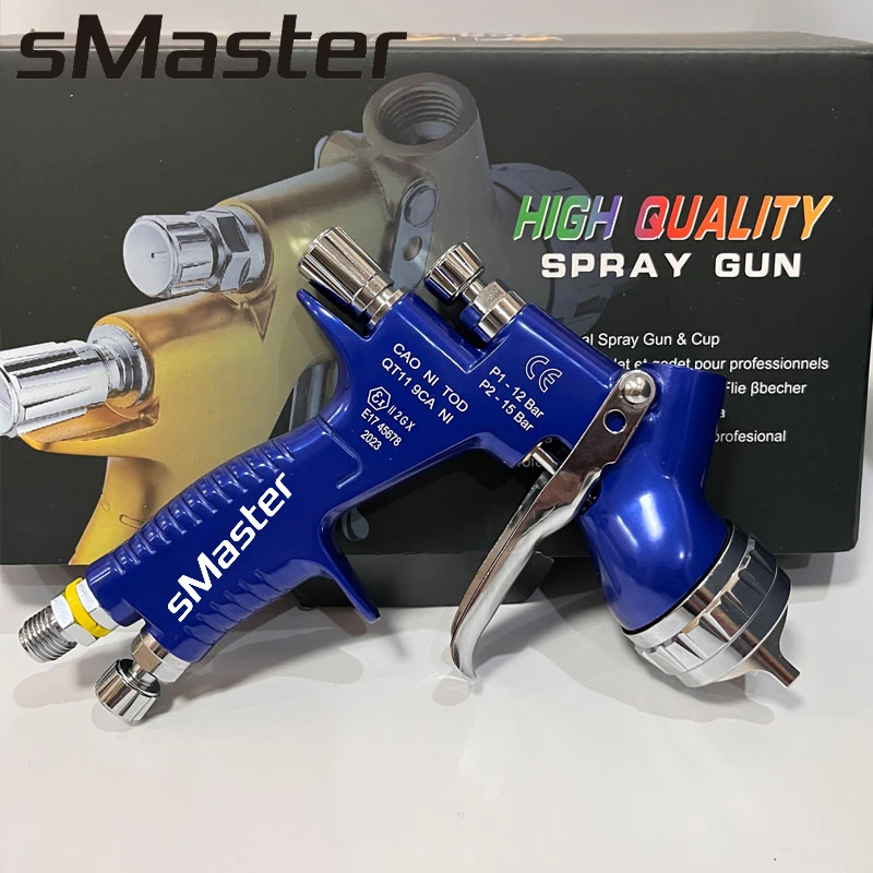 

sMaster Blue Painting Gun Automobile Spray Gun with 1.3mm Nozzle Air Airbrush Airless Paint Sprayer Gun TE20 T110