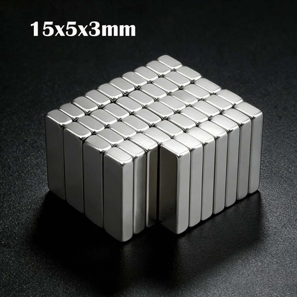 

10-200 шт. супер мощный 15x5x3 мм блок-магнит неодимовый магнит NdfeB N35 сильный постоянный магнитный магнит Imanes для холодильника