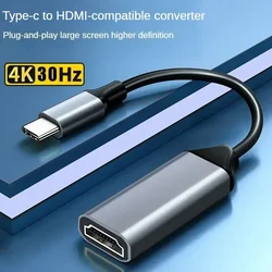 Kabel zgodny z typem C na HDMI Konwerter USB C na HD-MI HD 4K USB 3.1 HDTV Adapter kabla do MacBooka Chromebook Samsung Xiaomi