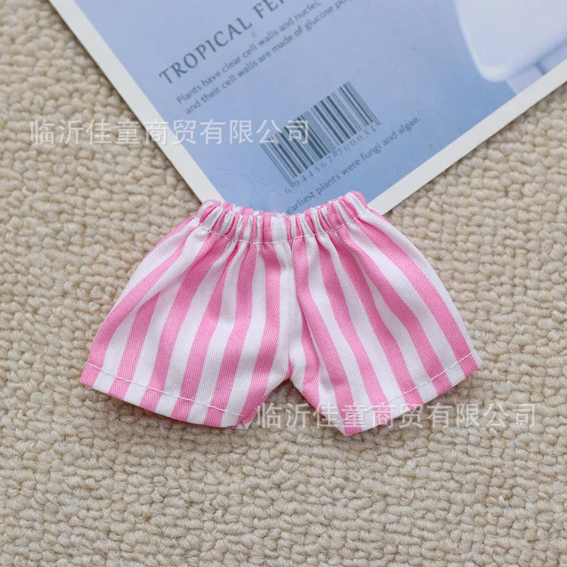 

Labubu Doll Summer Clothing Versatile Pants 17cm Plush Doll Clothing Sitting Party Colorful Accessories