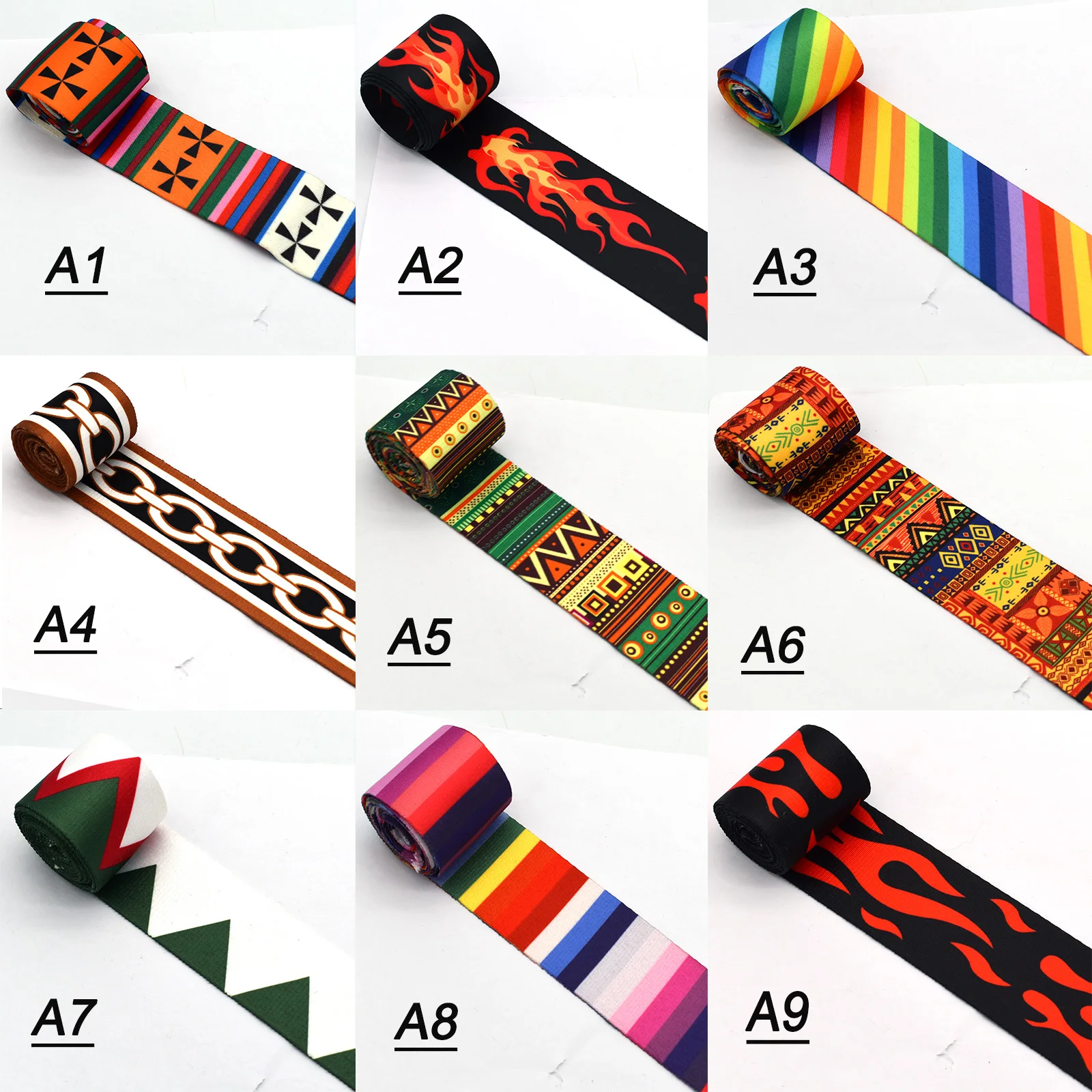 

Colorful 1.93" Stripe Webbing Elastic Ribbon Webbing for Sewing Bag Belt Clasp Handbag Dog Coller Kids Safety Belt Deractions