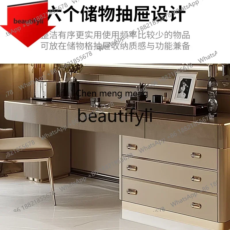 C32 High-end luxury stone bedroom dresser chest cabinet integrated designer original modern light luxury bedside makeup table