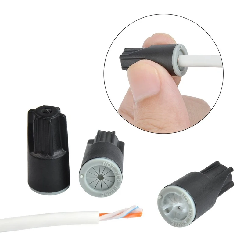 ABJA-Waterproof Wire Connectors, Grease Cap Outdoor Electrical Wire Cap Nuts For Low Voltage Landscape Lighting,Black
