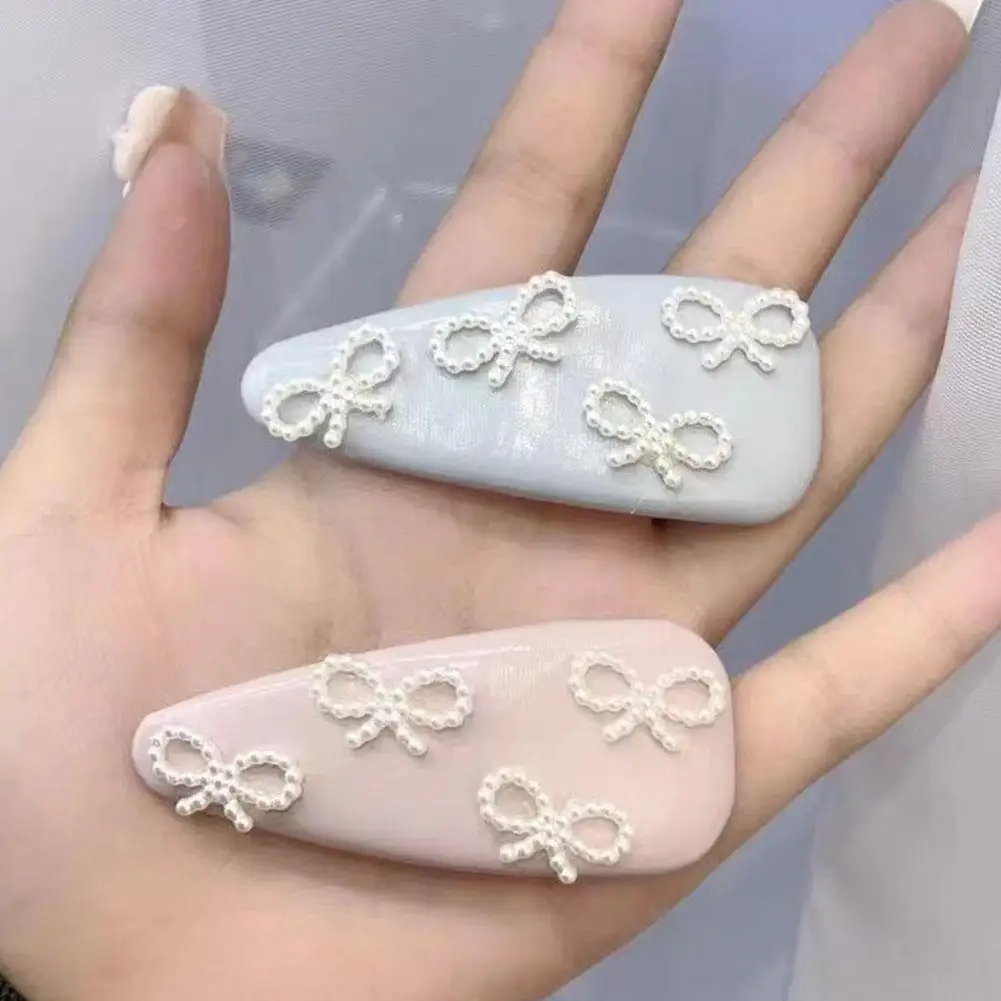 

Leather hair accessories bow butterfly for women girl korean clip and pin Crab pearl fairy popular new in kpop sweet Kawaii Cute