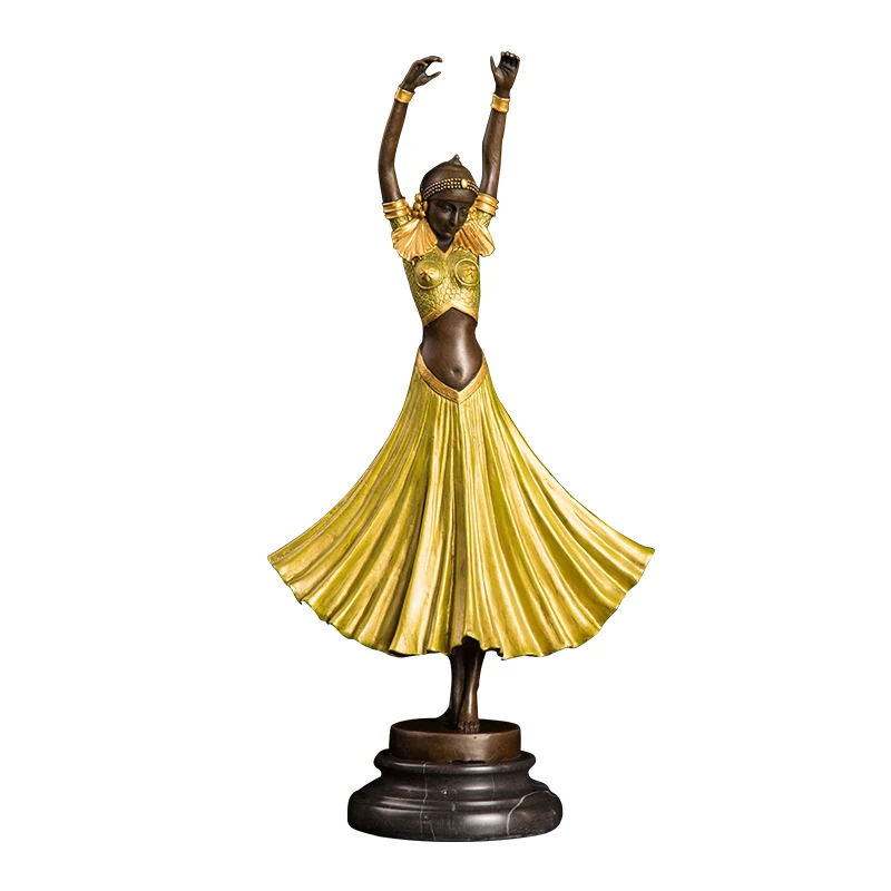 PY-202B Modern Bronze Abstract Female Dancer Figurine Statue Young Woman Dancing Sculpture Copper Art Decor Accessories