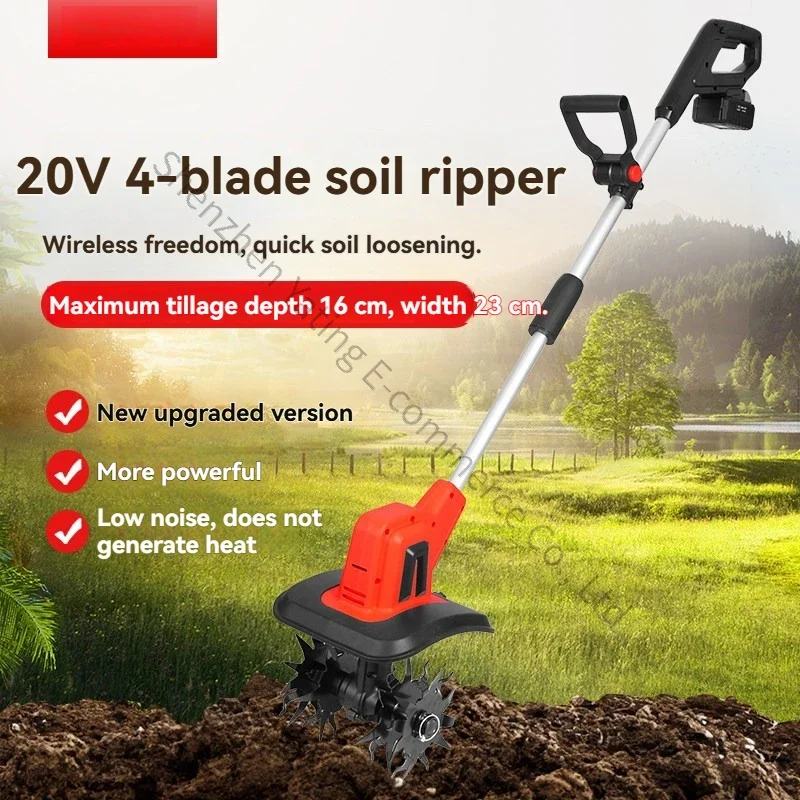 Ultimate weeding and soil-loosening tool, handheld cordless electric mini-tiller, compact cultivator/electric hoe/rotary tiller.