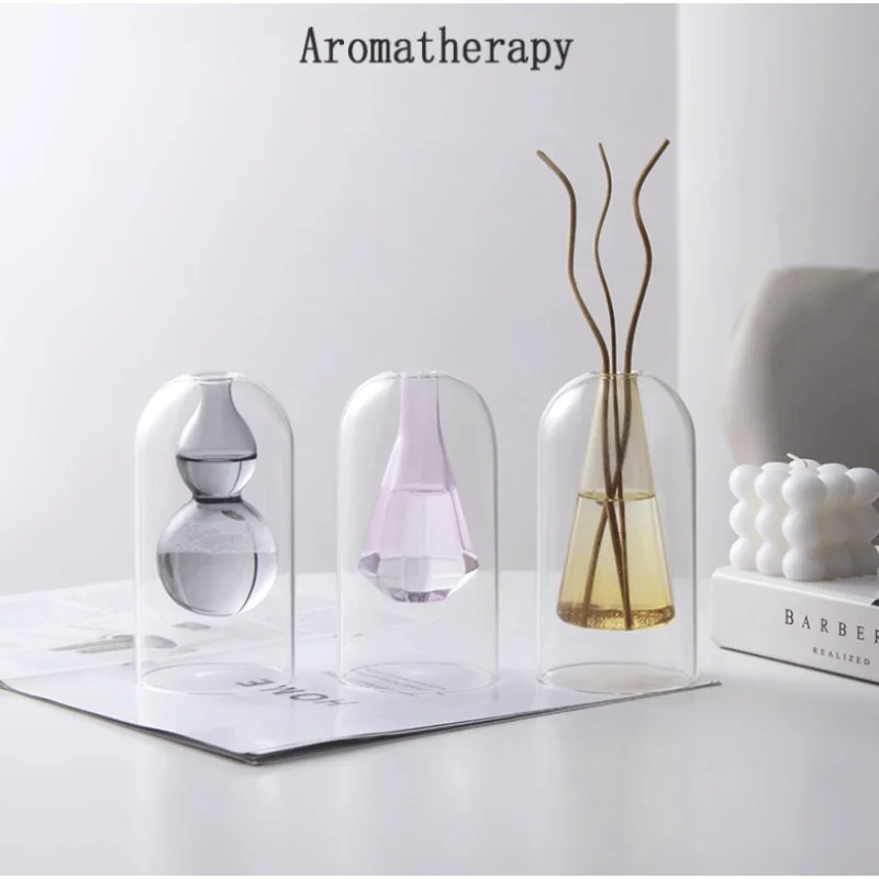 이중 유리 에센셜 오일 디퓨저 병 아로마테라피 장식 침 - Home Fragrance Bottle 리뷰 및 가격