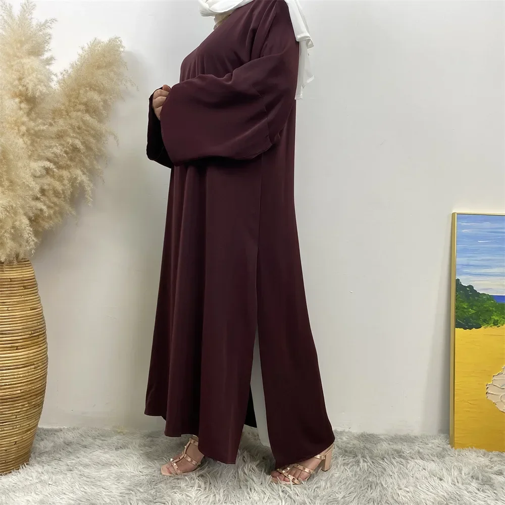 

Платье для мусульманок на Рамадан с разрезом по низу, джалабия, джеллаба, турецкий кафтан, арабская одежда из Дубая, исламская одежда, марокканский кафтан, абайя