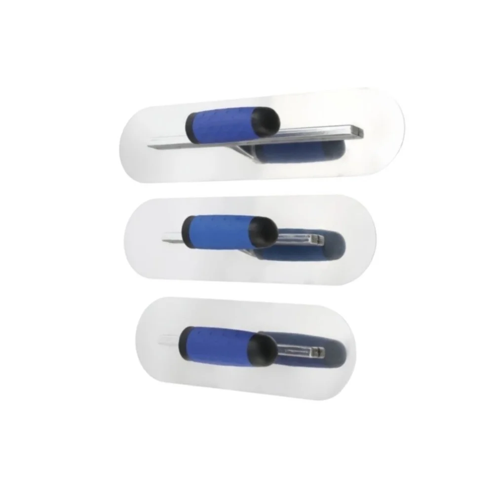 Stainless Steel For Plastering Trowel Round Type for Wall Smoothing Putty Coating and Diatomaceous Earth 40 20 10cm Blue