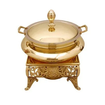 Brass & copper Chafing Dish Restaurant & Hotel Supplies Food Warmer Buffet Equipment Hammered Round Chafing Dish Food Serving