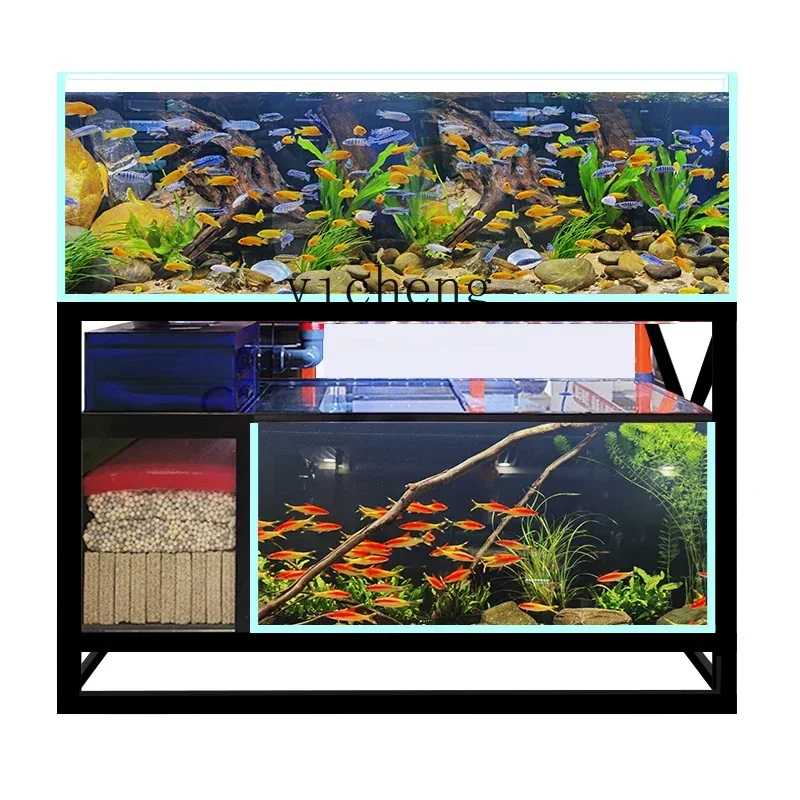 

large living room household industrial wind stream tank fish tank bottom filter double dragon fish tank